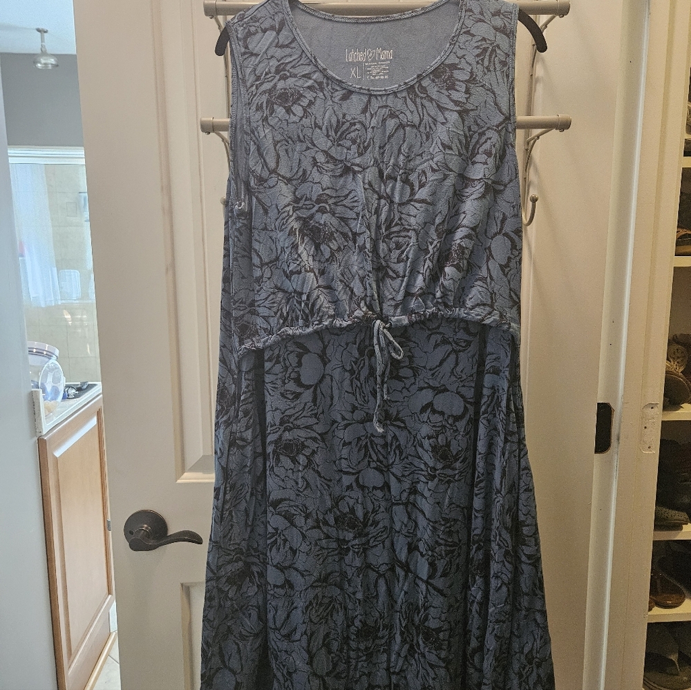 Latched Mama Blue Floral Nursing Dress